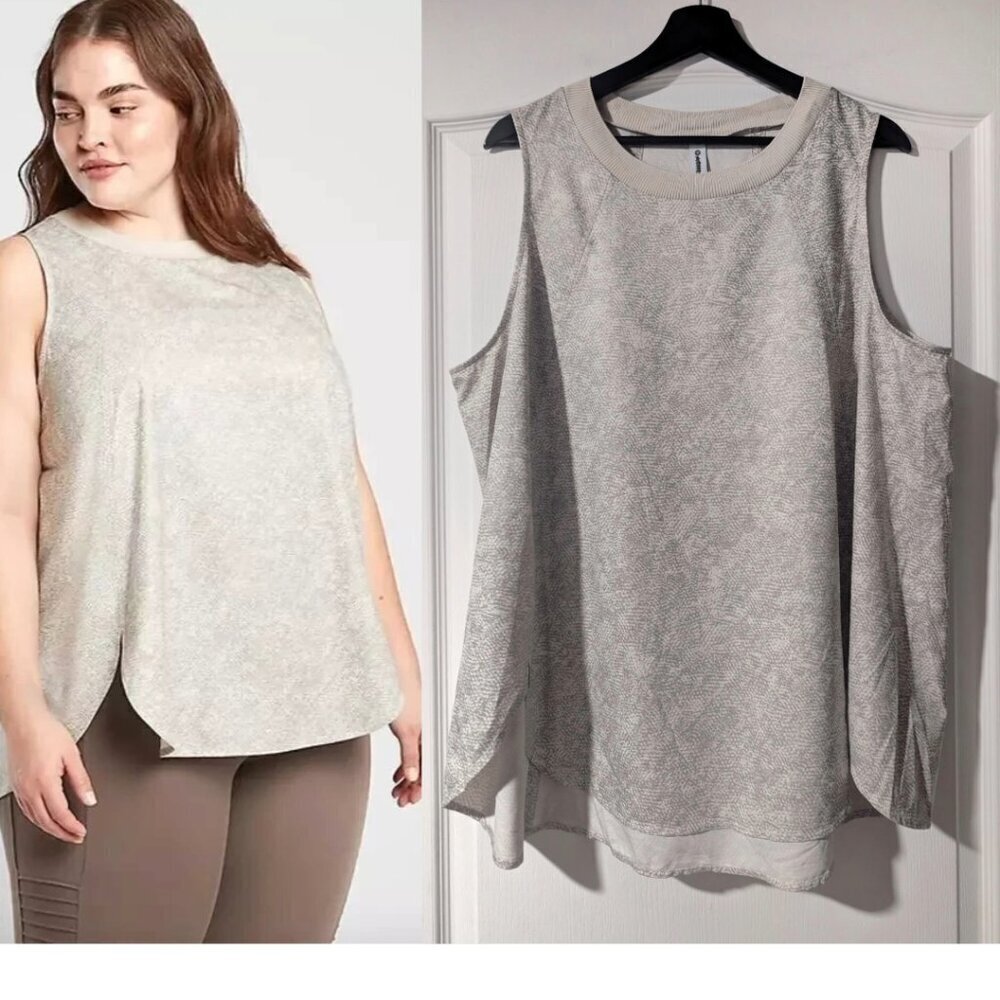 NEW! Athleta | Zephyr Print Tank In Viper Grey